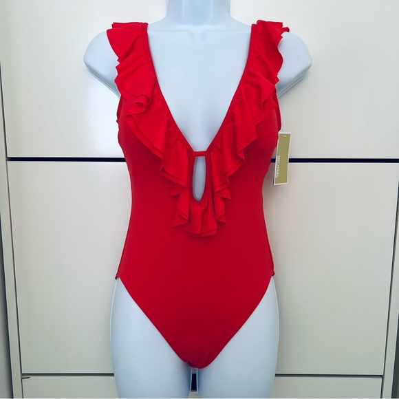 SOLD ❌ MICHAEL Michael Kors Woman’s Sea Coral Cruise One Piece Swimwear - Picture 3 of 11